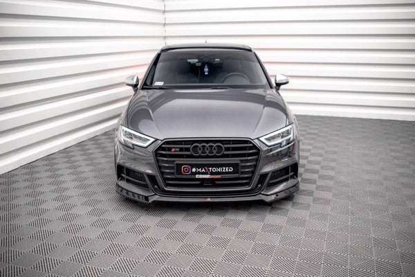 Maxton Front Splitter V.3 Audi S3 / A3 S-Line Sportback 8V Facelift - Gloss Black