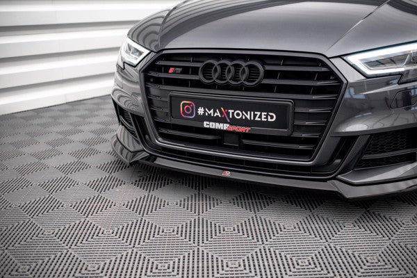 Maxton Front Splitter V.3 Audi S3 / A3 S-Line Sportback 8V Facelift - Gloss Black