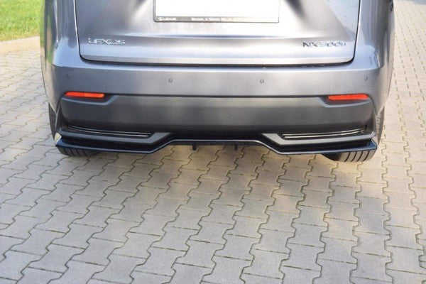 Maxton Central Rear Splitter Lexus Nx Mk1 H (With Vertical Bars) - Gloss Black