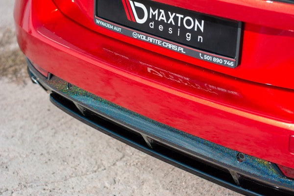 Maxton Central Rear Splitter(Without Vertical Bars) Peugeot 508 Sw Mk2 - Gloss Black