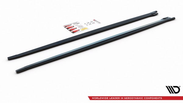 Maxton Side Skirts Diffusers For BMW X2 F39 M-Pack - Gloss Black