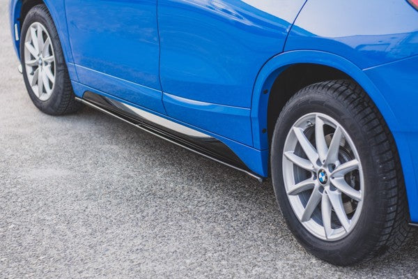 Maxton Side Skirts Diffusers For BMW X2 F39 M-Pack - Gloss Black