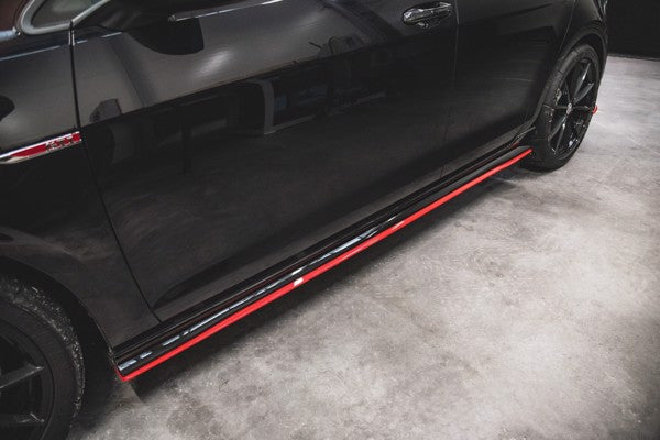 Maxton Side Skirts Diffusers VW Golf 7 Gti Tcr  - Gloss Black