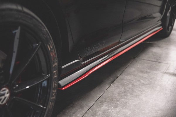 Maxton Side Skirts Diffusers VW Golf 7 Gti Tcr  - Gloss Black