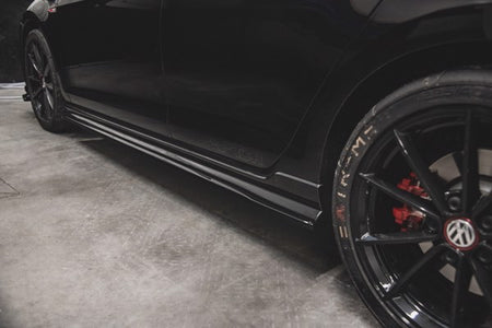 Maxton Side Skirts Diffusers VW Golf 7 Gti Tcr  - Gloss Black