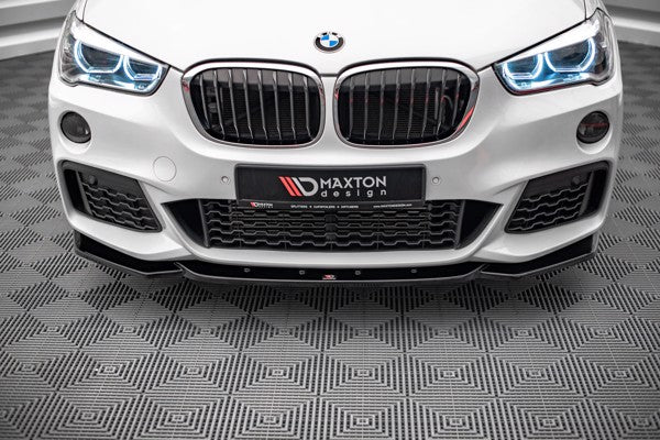 Maxton Front Splitter V.1 BMW X1 M-Pack F48 - Gloss Black