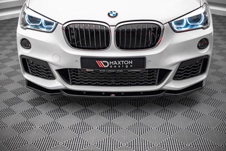 Maxton Front Splitter V.1 BMW X1 M-Pack F48 - Gloss Black
