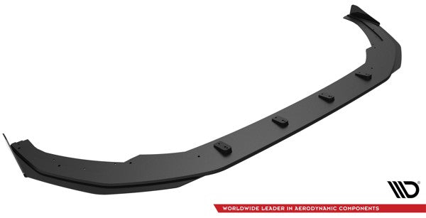 Maxton Street Pro Front Splitter V.1 + Flaps Audi S3 / A3 S-Line 8Y - Black + Gloss Flaps    