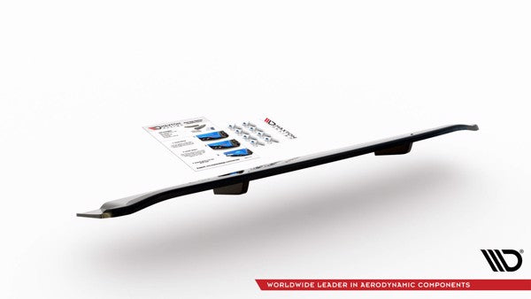 Maxton Central Rear Splitter (With Vertical Bars) Audi Sq8 Mk1 - Gloss Black