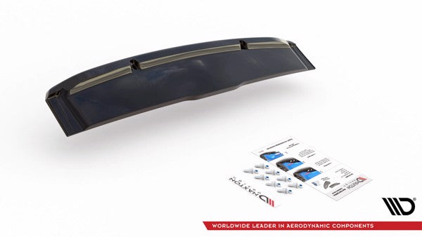 Maxton Central Rear Splitter (With Vertical Bars) Audi Sq8 Mk1 - Gloss Black