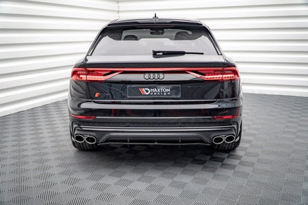 Maxton Central Rear Splitter (With Vertical Bars) Audi Sq8 Mk1 - Gloss Black