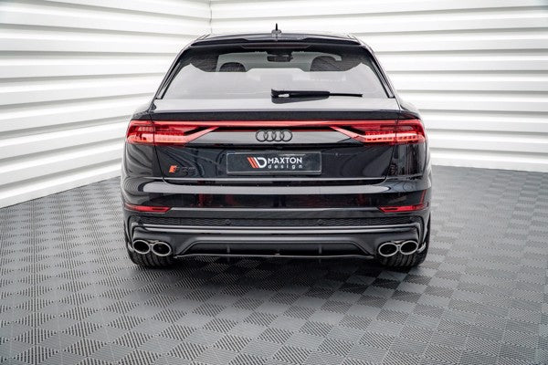 Maxton Central Rear Splitter (With Vertical Bars) Audi Sq8 Mk1 - Gloss Black