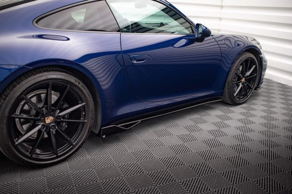 Maxton Side Skirts Diffusers V.2 Porsche 911 Carrera Aero 992 - Gloss Black