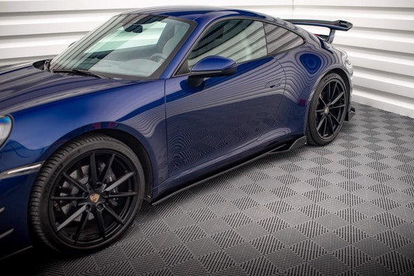 Maxton Side Skirts Diffusers V.2 Porsche 911 Carrera Aero 992 - Gloss Black