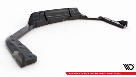 Maxton Central Rear Splitter (With Vertical Bars) BMW X6 M F96 - Gloss Black