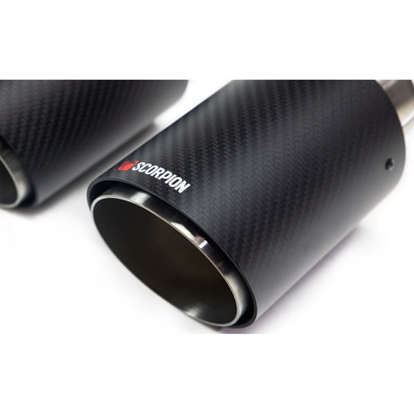 Scorpion Twin 90mm Carbon Fibre Ascari Trim - Audi RS3 - Ascari