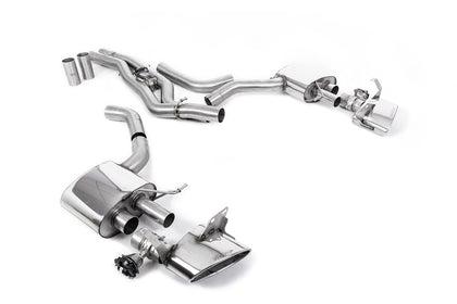 Milltek front pipe-back udstødning til Audi RS6 C8 4.0 V8 bi-turbo, polerede tips