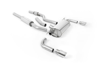 Milltek cat-back udstødning til BMW 4-serie F32 428i Coupé, resoneret, polerede tips