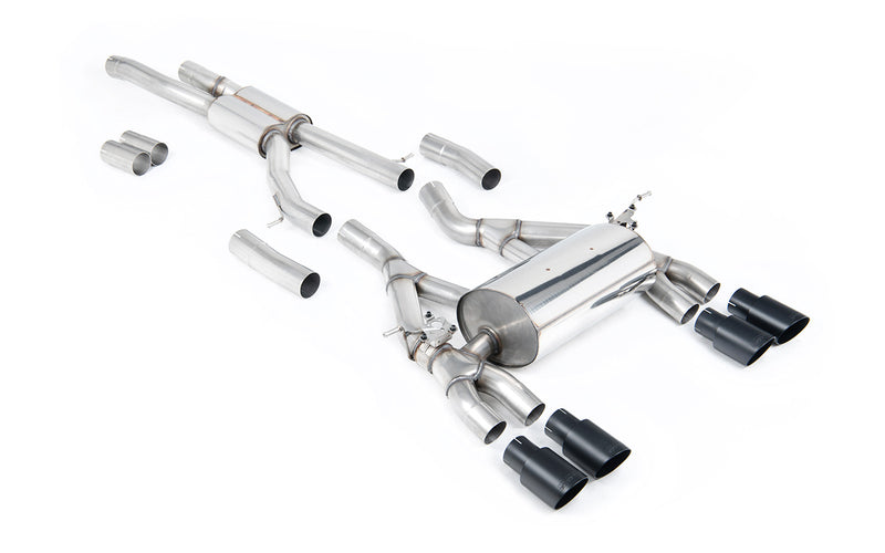 Milltek cat-back udstødning til BMW 3-serie F80 M3 & M3 Competition Sedan, sorte tips