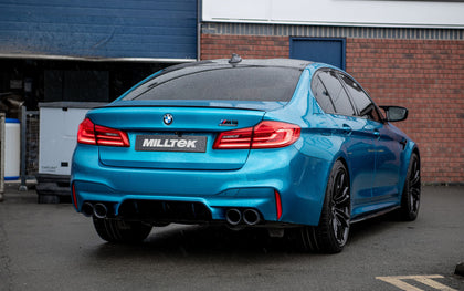Milltek cat-back udstødning til BMW 5-serie M5 & M5 Competition 4.4l Twin Turbo F90, sorte tips – billede 3