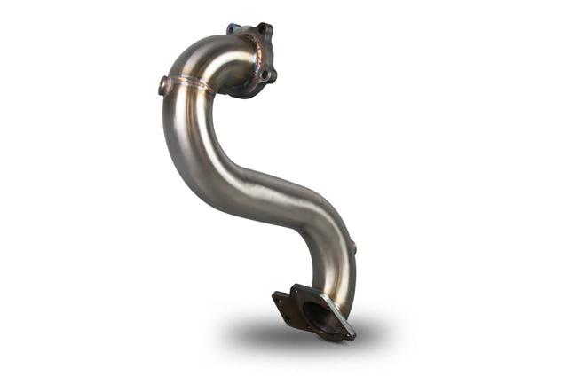 Scorpion de-cat downpipe til Opel Astra J VXR, set skråt bagfra