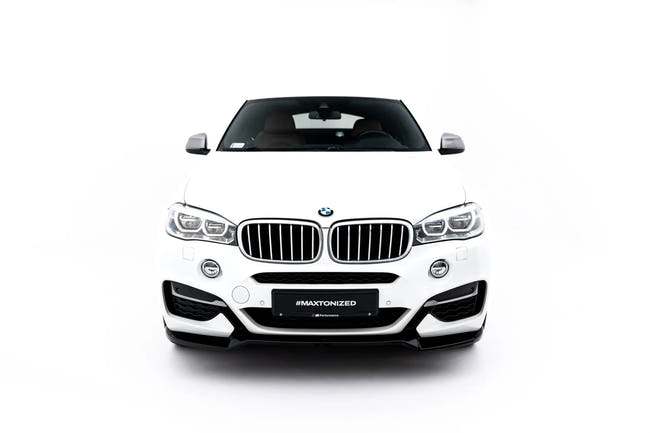 Maxton Front Splitter V.1 For BMW X6 F16 Mpack - Gloss Black