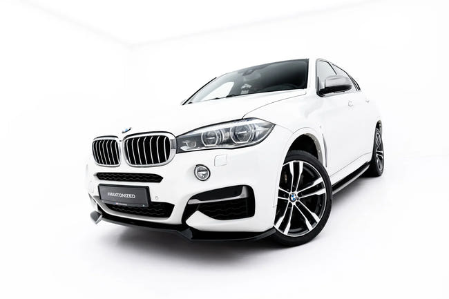 Maxton Front Splitter V.1 For BMW X6 F16 Mpack - Gloss Black