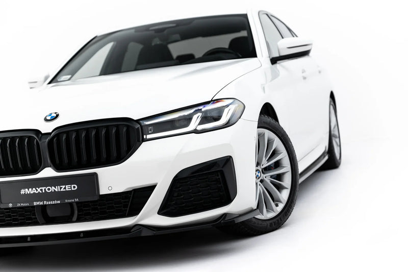 Maxton frontsplitter til BMW 5 M-Pack / M550i / M550d Sedan / Touring G30 / G31 Facelift – blank sort – billede 4 af 7