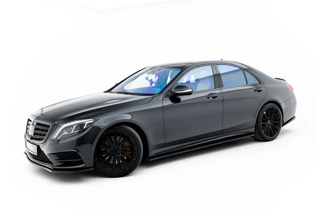Maxton Side Skirts Diffusers Mercedes-Benz S-Class Amg-Line W222 - Gloss Black