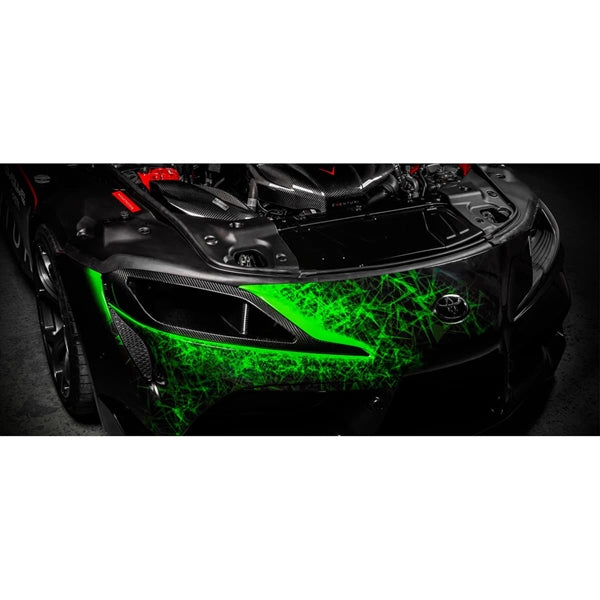 Eventuri Carbon Headlamp Duct til Toyota Supra MK5 i letvægts kulfiber med aerodynamisk design og holdbar finish