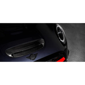 Eventuri carbon fiber indsugningssystem til Mini JCW GP3, Clubman og JCW 306HP med sort finish og rød filterindsats