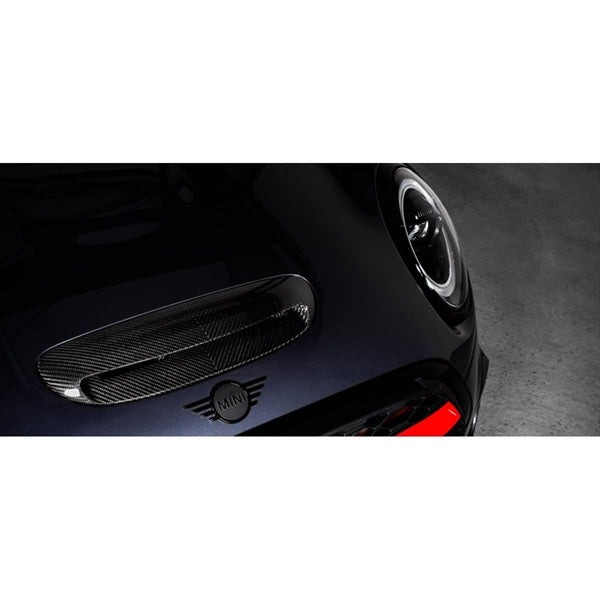 Eventuri carbon fiber indsugningssystem til Mini JCW GP3, Clubman og JCW 306HP med sort finish og rød filterindsats