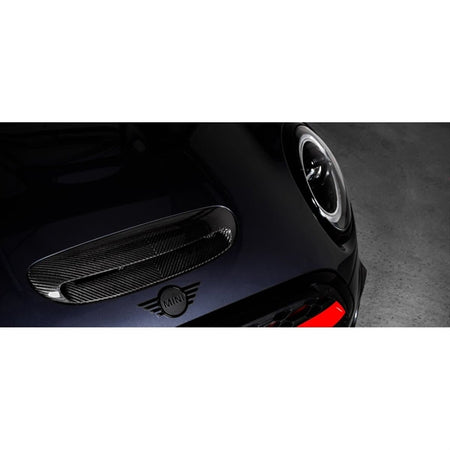 Eventuri carbon fiber indsugningssystem til Mini JCW GP3, Clubman og JCW 306HP med sort finish og rød filterindsats