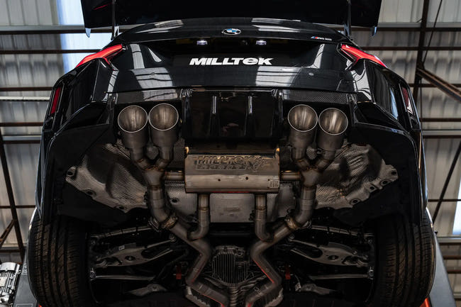 Milltek cat-back udstødning til BMW 2-serie M2 Coupe, ikke-resoneret, tips i kulfiber – billede 2