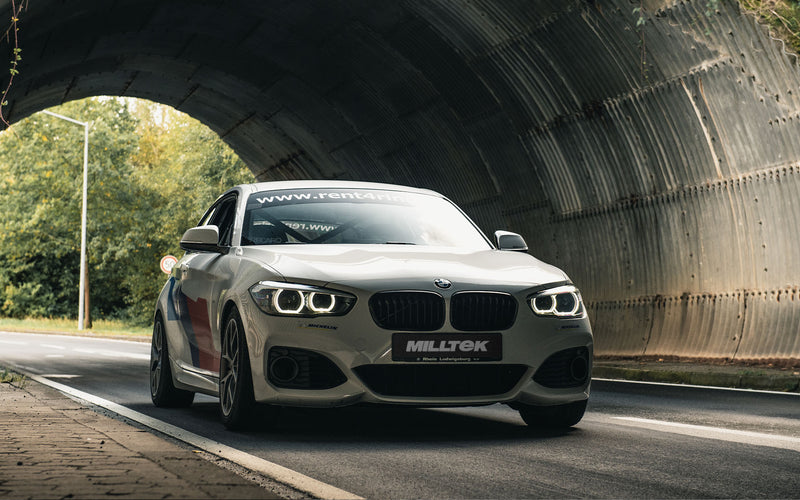 Milltek cat-back udstødning til BMW 1-serie 125i, ikke-resoneret, sorte tips