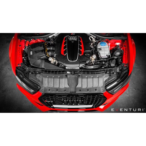 Eventuri Intake luftindsugningssystem i kulfiber til Audi RS6 C7 med røde luftfiltre og tilbehør, højtydende bildele