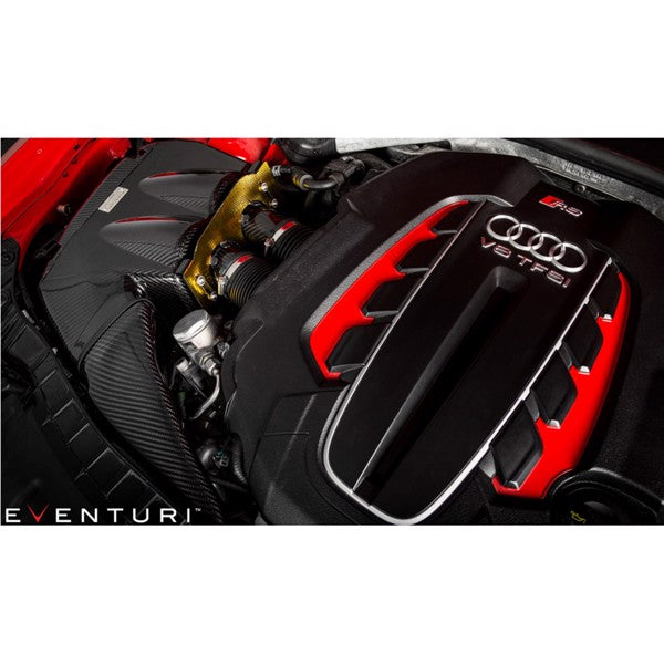 Eventuri Intake luftindsugningssystem i kulfiber til Audi RS6 C7 med røde luftfiltre og tilbehør, højtydende bildele