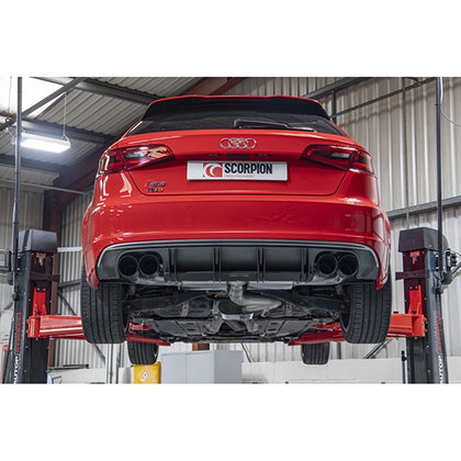 Scorpion Resonated CAT/GPF-Back System Without Valves - Audi S3 - Daytona Ceramic