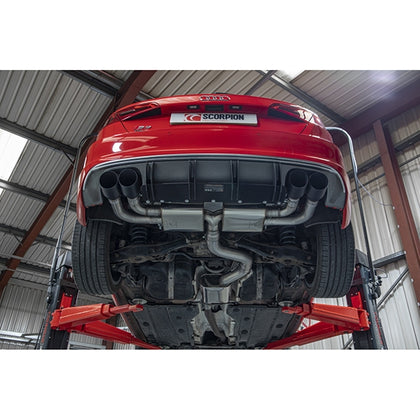 Scorpion Resonated CAT/GPF-Back System Without Valves - Audi S3 - Daytona Ceramic