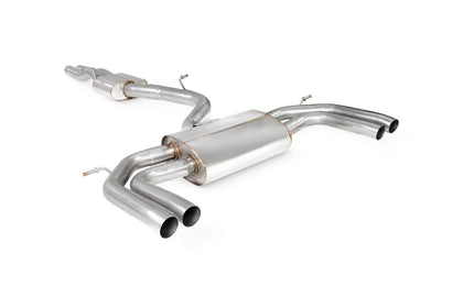 Scorpion GPF-back udstødning til Audi RS3 8Y Saloon – resoneret, OE Fitment, set skråt bagfra