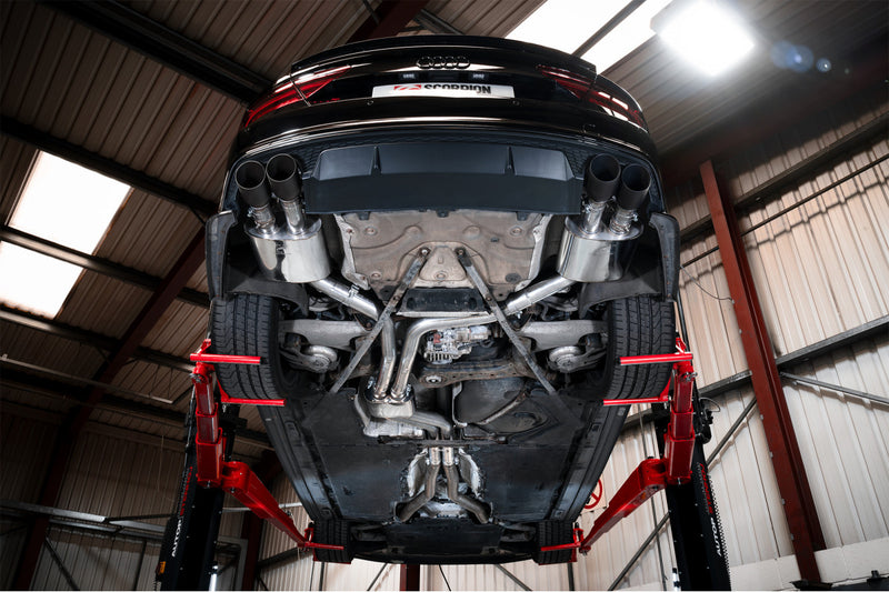Scorpion half system udstødning til Audi S6/S7 C7 med ventiler, Daytona Ceramic, set nedefra