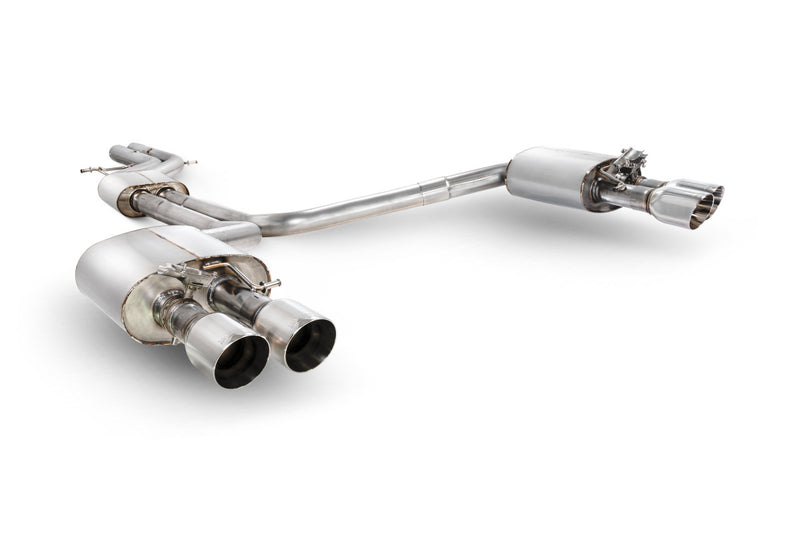 Scorpion half system udstødning til Audi S6/S7 C7 med ventiler, Daytona, set skråt bagfra