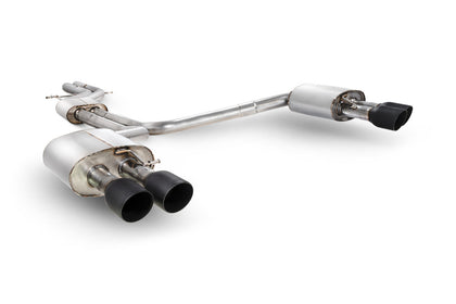 Scorpion half system udstødning til Audi S6/S7 C7 – resoneret, Daytona Ceramic, set skråt bagfra