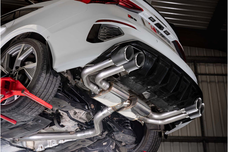 Scorpion GPF-back udstødning til Audi S3 med ventiler – ikke-resoneret, set fra siden