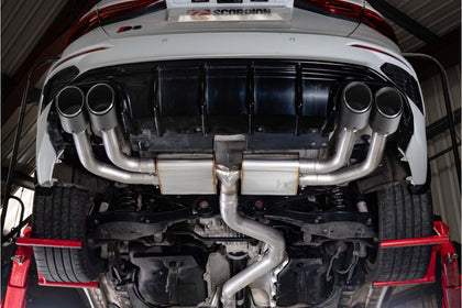 Scorpion GPF-back udstødning til Audi S3 med ventiler – ikke-resoneret, set nedefra
