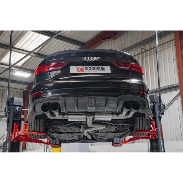 Scorpion Non-Resonated CAT/GPF-Back System Without Valves - Audi S3 - Daytona Ceramic