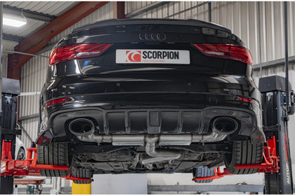 Scorpion GPF-back udstødning til Audi S3 med ventiler – ikke-resoneret, Ascari EVO, set bagfra