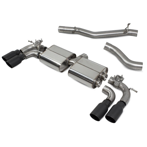 Scorpion Non-Resonated CAT/GPF-Back System With Valves - Audi S3 - Daytona Ceramic