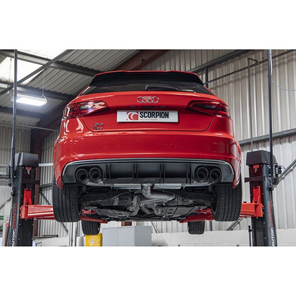 Scorpion Non-Resonated CAT/GPF-Back System Without Valves - Audi S3 - Daytona Ceramic