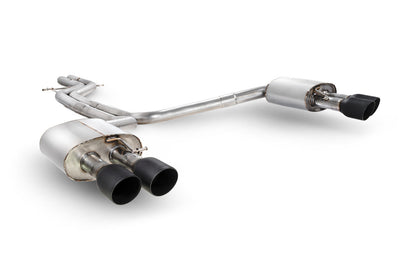 Scorpion half system udstødning til Audi S6/S7 C7 – ikke-resoneret, Daytona Ceramic, set skråt bagfra